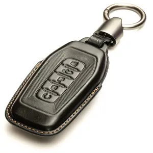 Vitodeco Superior 3D Luxury Leather Key Fob Cover Case Protector Compatible with Infiniti QX80, QX60 (2025-2026 Models)