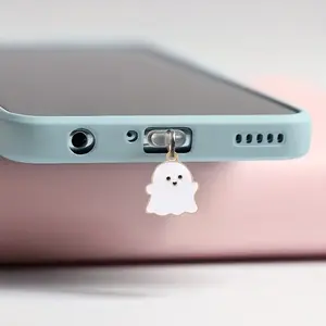 Cute Ghost Design Phone Dust Plug, Anti-dust Phone Charging Port Plug, Mobile Phone Decoration Accessories, Cellphone Accessories for Women & Girls
