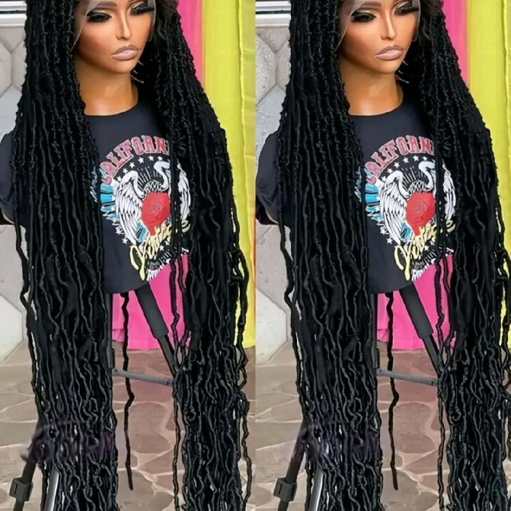 Super Long Synthetic Full Lace Front Wigs For Women Butterfly Senegalese Twist Braided Wigs Braid Lace Wig With Plaits