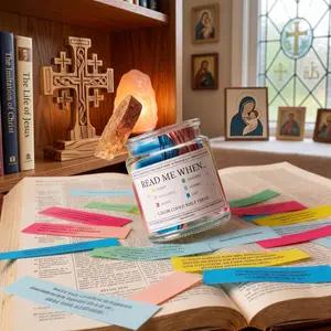 Read Me When Bible Verses Jar for Daily Encouragement, Christian Gifts for Women Men, Scripture Prayer Jar for Anxiety & Stress, Birthday Graduation Gift