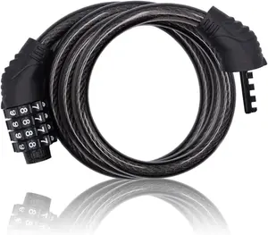 4 Digit 3  Long  Lock  Combination, Resettable Anti  Bicycle Lock for Electric Scooter