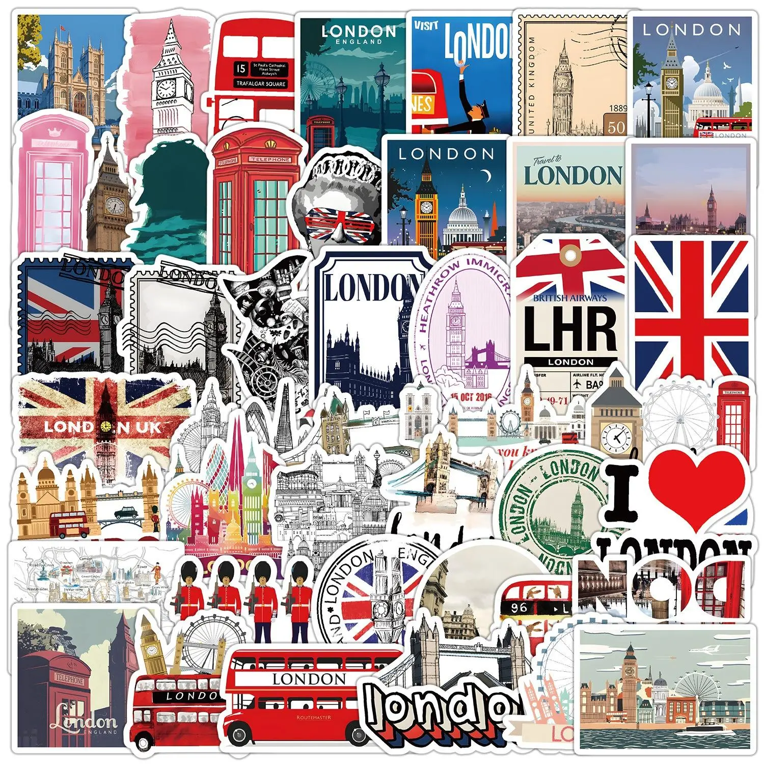 London City Pattern Sticker, Self Adhesive Decor Paper, Decor Sticker for Gift Greeting Card Water Bottle Laptop Phone, Self Adhesive Stickers, Aesthetic Stickers