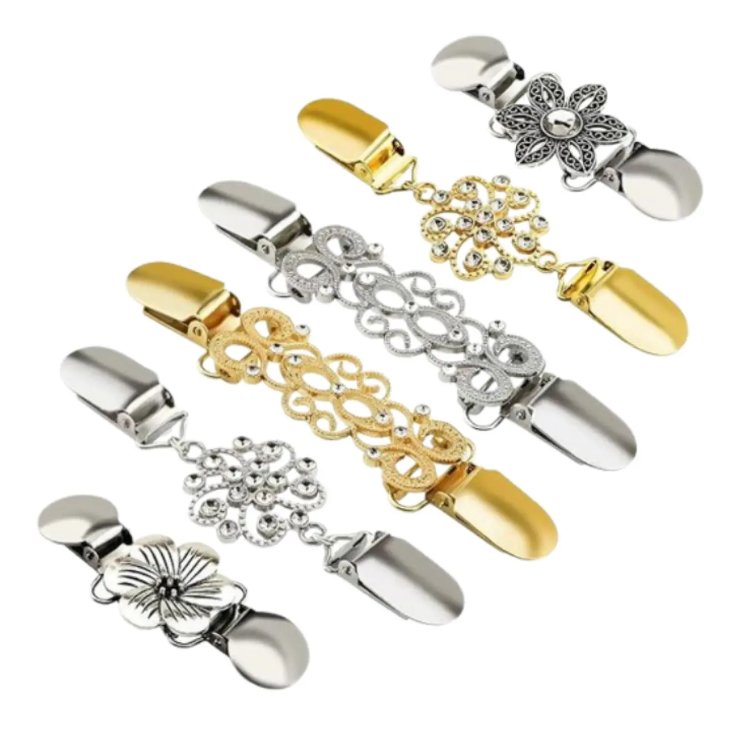 6Pcs Retro Sweater Clips for Cardigans, 3 Sizes Vintage Cinch Clip for Dresses, Variety of Styles Dress Clip Back of Shirts Cinches Shawl Clips for Different Women Clothing - Home Improvement.