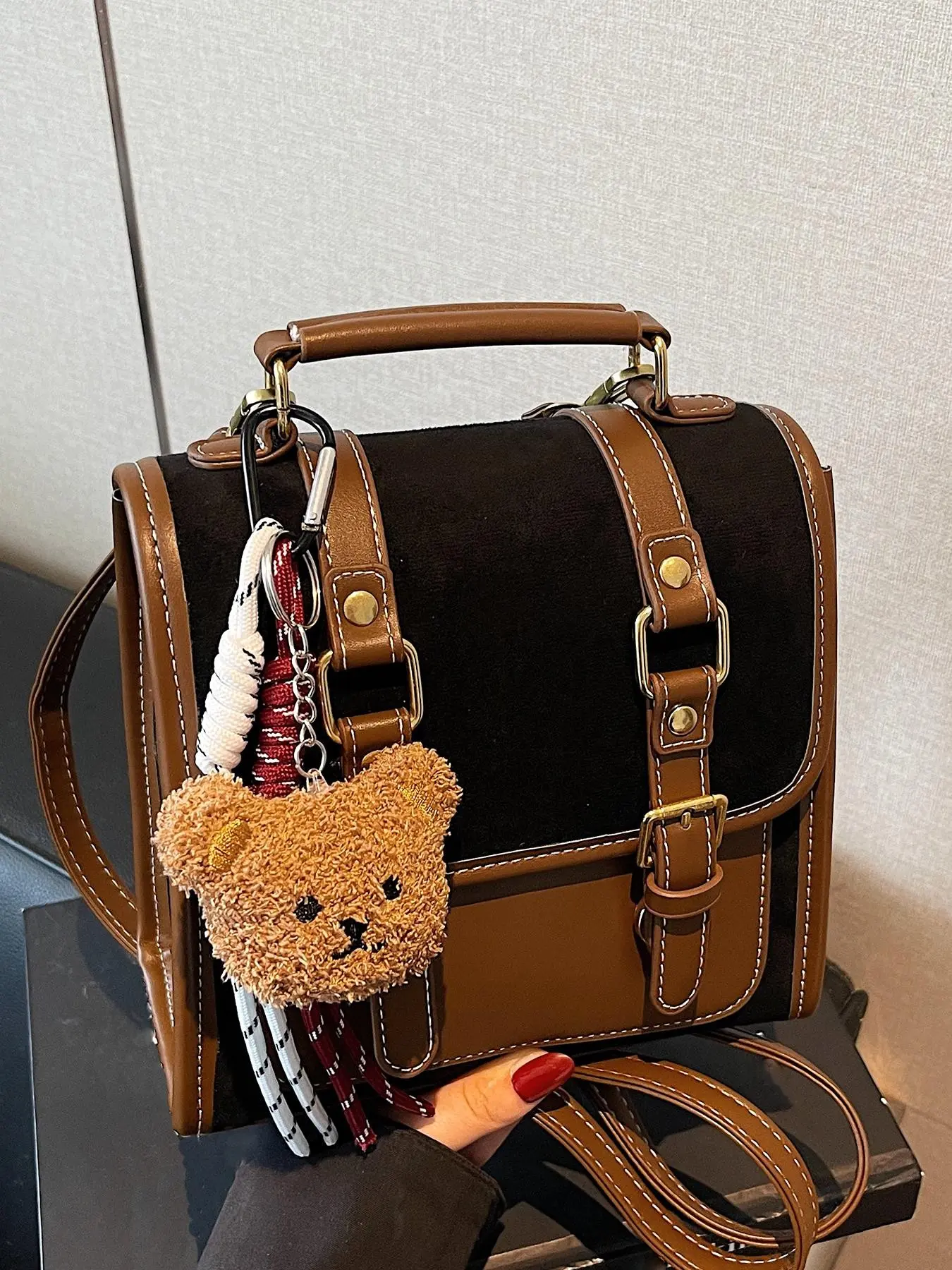 Fashionable and trendy frosted women's backpack, a, casual and versatile mini travel backpack, Cute Stylish Daypacks, paired with exquisite pendants, suitable for daily wear, commuting, dating, shopping and other scenarios, Backpacks Women