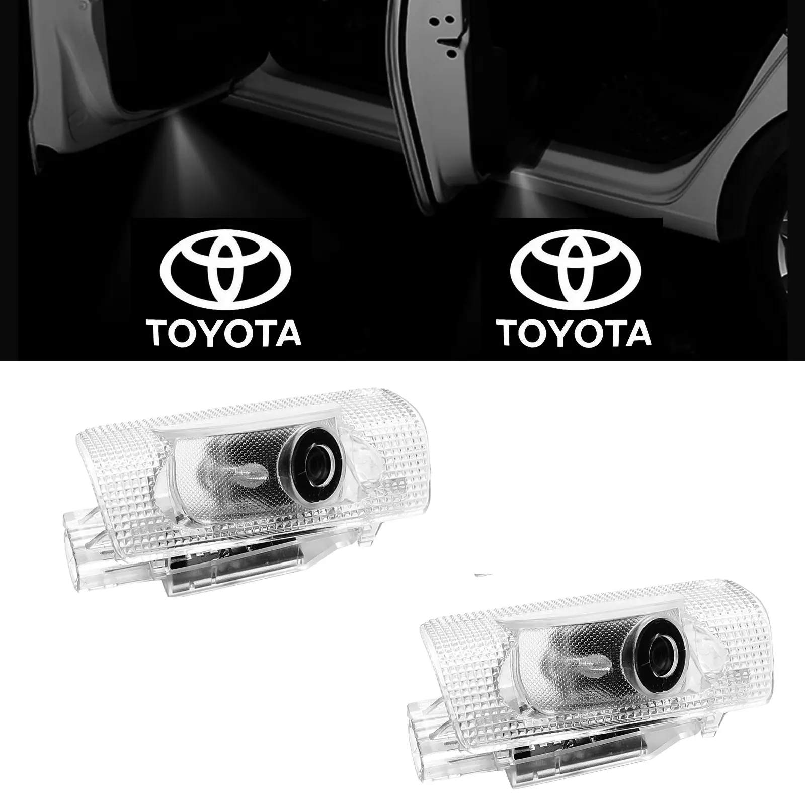 LOUEI 2pcs Car Door Logo Projector LED Lamps for Toyota Lexus, High-Quality Nano-Glass Lenses, Ultra-Bright 3D Laser Welcome Lights, Auto Decorative Light, Car Accessories, Accessories For Car