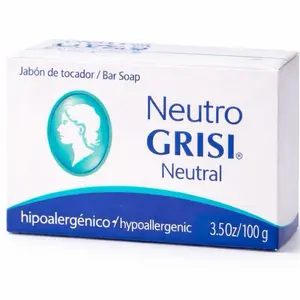 Grisi Neutro Neutral Hypoallergenic Soap Bar 3.5oz 100g for Sensitive Skin Gentle Cleansing Hypoallergenic Material Ideal for Daily Skincare Routines Cleanser