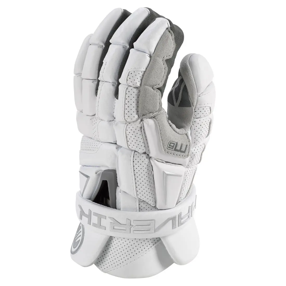 Maverik M6 Athletic Sports Gloves - White, Lacrosse Sports & Outdoor Accessory, High-Resistance Sports Gloves