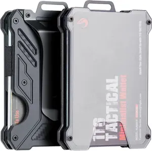 1TG TACTICAL Minimalist Slim Wallet with Moeny Clip, Front Pocket RFID Blocking Wallet Cash Holder, Versatile Credit Card Orgainzer, ID Card Badge Holder for Men