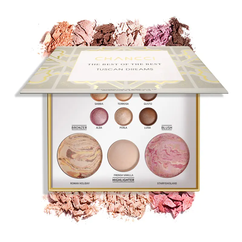 9-Color Multi-Use Solid Cosmetic Palette - Natural, Hypoallergenic, Highly Pigmented Face & Eyes Makeup Kit with Eyeshadows, Blush, Face Powder, Easy-to-Blend, Long-Lasting for Beginners affordable shadow