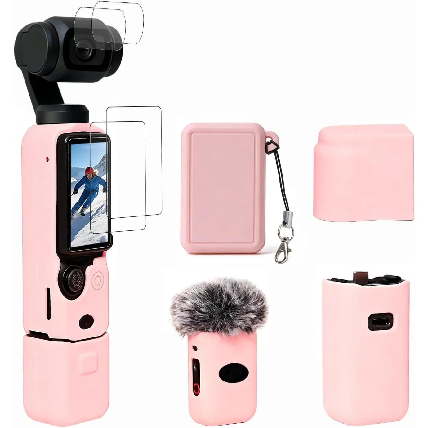 Case for   Pocket 3/Xtra Muse Camera, Soft  Protective Case, Slim Fit  with mic Cover and Screen Protector Accessories for  Pocket 3/Xtra Muse,Anti-Scratch ()