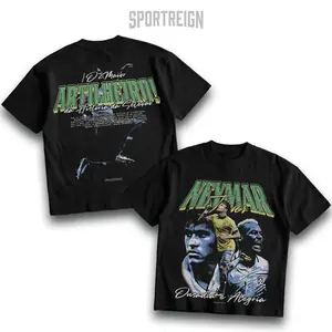 SPORTREIGN Neymar JR. v2 Men's T-shirt, Soccer Fan Shirt, Neymar Fan Merchandise, Football Shirt, Graphic Tee Over Size, 100% cotton Shirt, Gift For Him, Made In USA.