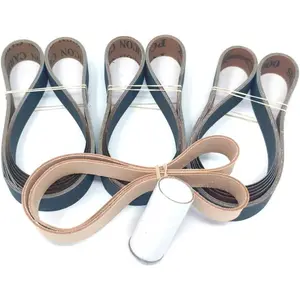1X30 Knife Sharpening Belt Kit with Leather Honing Strop & 15 Pack Premium Silicon Carbide Sharpening Sanding Belts 600 800 1000 Grit