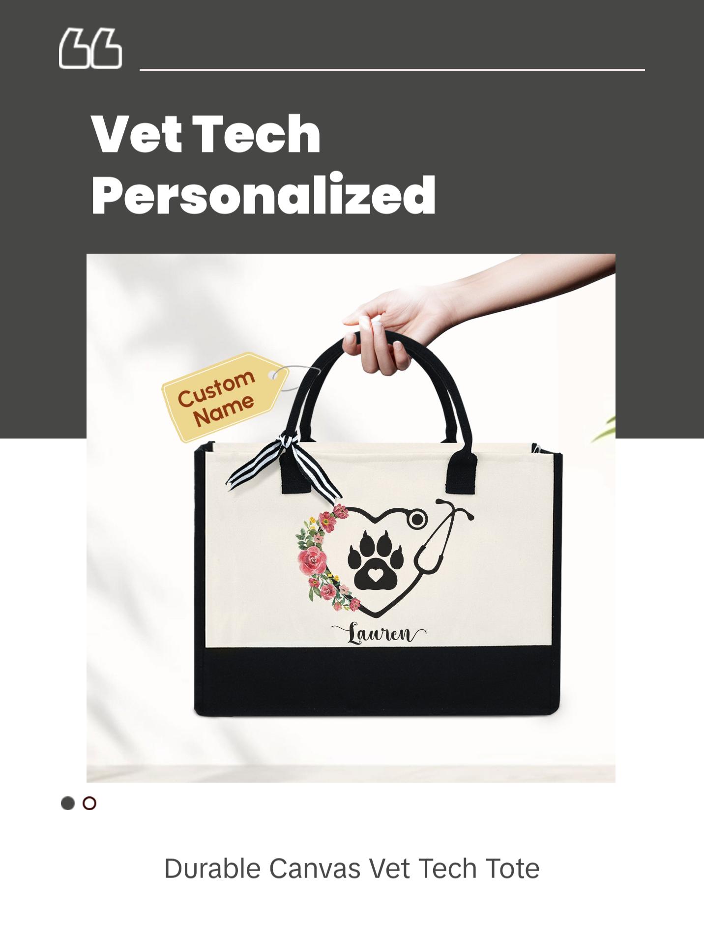Personalized Veterinary Technician Tote Bag - Vet Tech Bag, Gift for Vet Tech Week, Veterinarian Tote Bag, Gift For Dog Lovers Bag TQN1862TTH Personalized Veterinary Technician Tote Bag - Vet Tech Bag, Gift for Vet Tech Week, Veterinarian Tote Bag, Gift For Dog Lovers Bag TQN1862TTH
