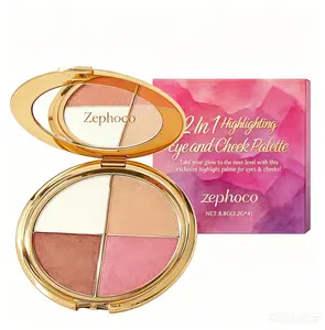 Eyes & Cheeks Palette – Eyeshadow and Highlighter for Flawless Makeup Smooth Radiant Cosmetic blush palette powder blend color.Zephoco