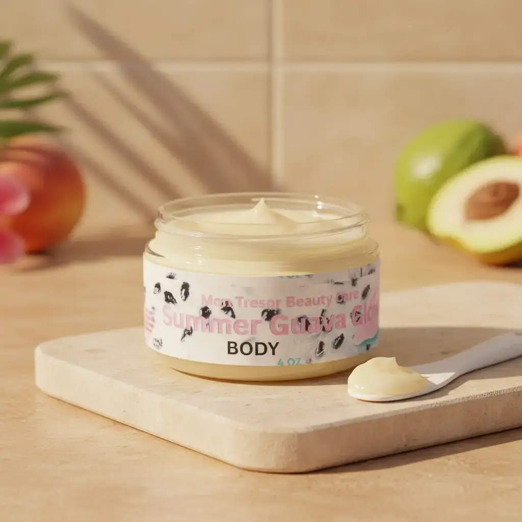 Summer Guava Glow Body Melt 5 oz - Rich, Creamy Texture - Ideal for Body Care Moisturizers skin Fragrance Luxury Silky Smooth Scented moisturize oil body moisturizer Moisture