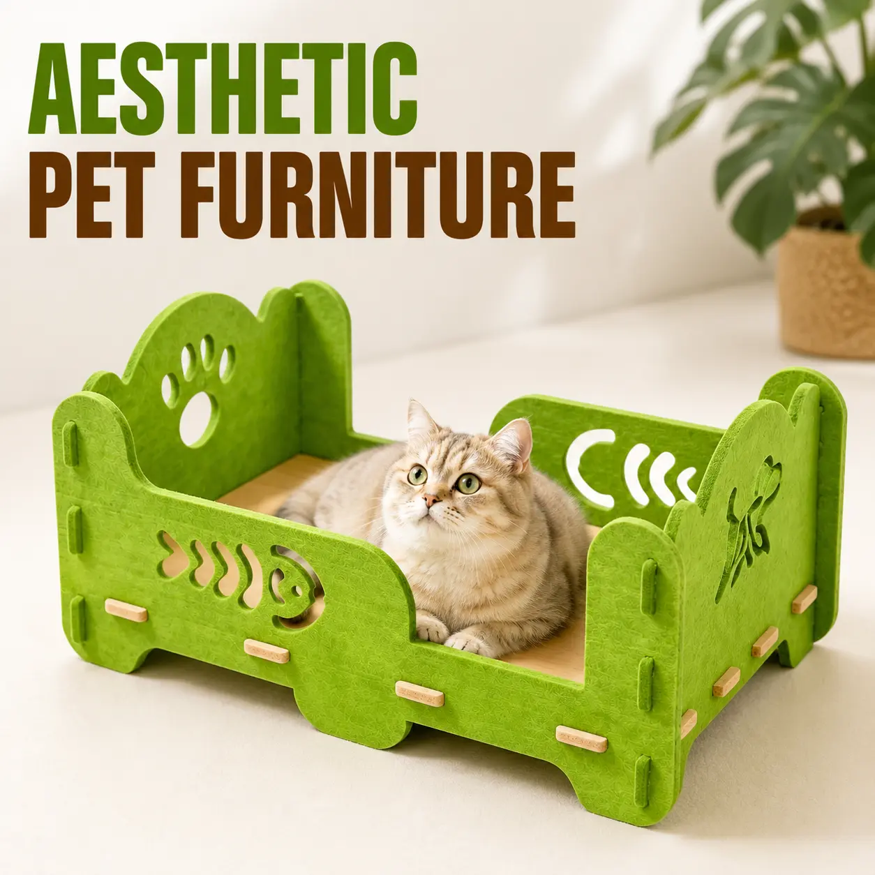 Aesthetic Kitty Lounge Chair for Cats, Cozy Indoor Pet Sofa Bed with Durable Frame, Modern Cat Cot Furniture