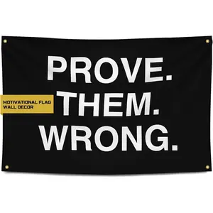 Gold Trident Prove Them Wrong Motivational Gym Banner - Inspire Your Workout with this Banner - Perfect Fitness Wall Decor for Gym, Dorm - Stay Motivated with Cool Motivation Art - 3x5 Feet