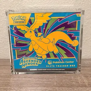 Premium Acrylic Pokemon ETB protective UV Magnetic Cases, Elite Trainer Box , Display Case, Top loading Pokemon center, protect