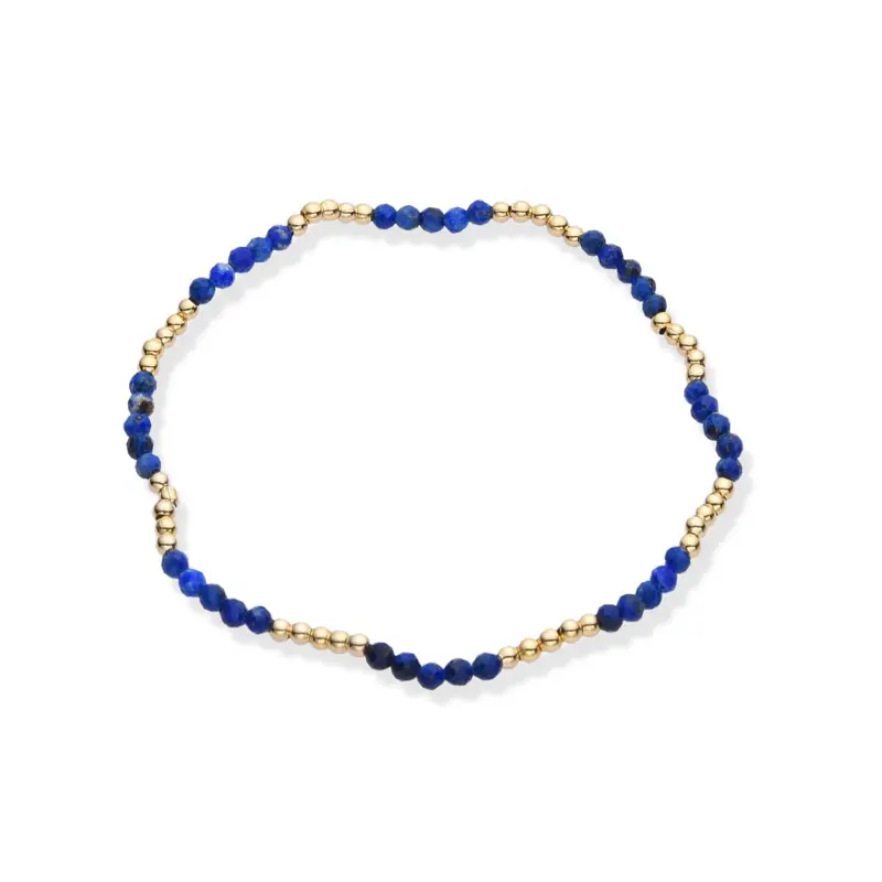 Gold Beaded Brass Stretch Bracelet with Semiprecious Stones - Tarnish-Resistant, Fits Most Wrist Sizes, Daily Jewelry Accessory, Fit Most Wrist Sizes