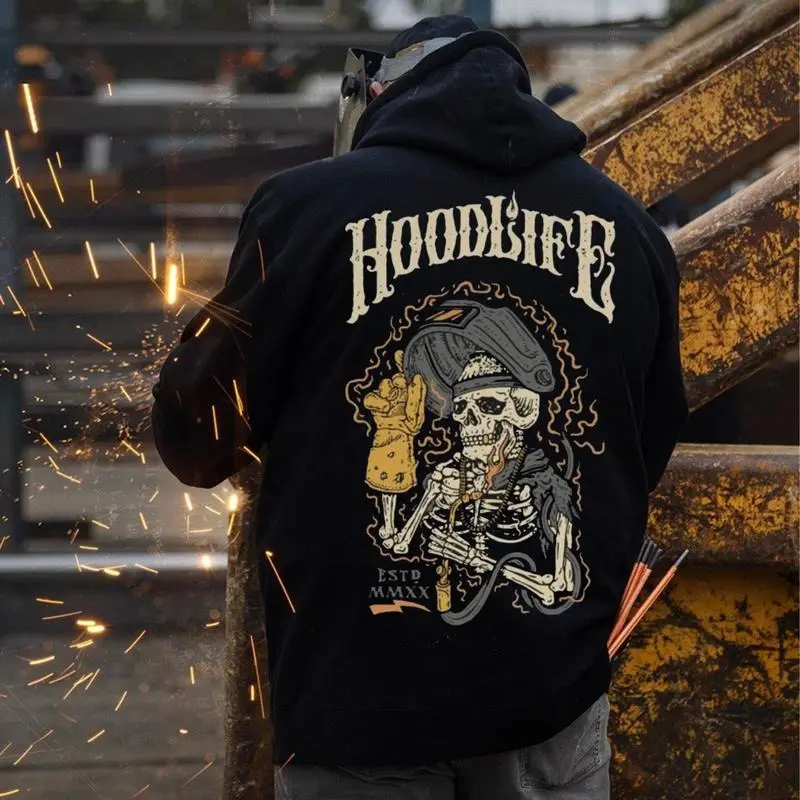 Hoodlife Skeleton Welder T-Shirt/Sweatshirt/Hoodie, Gift For Men and Women, Unisex Shirt