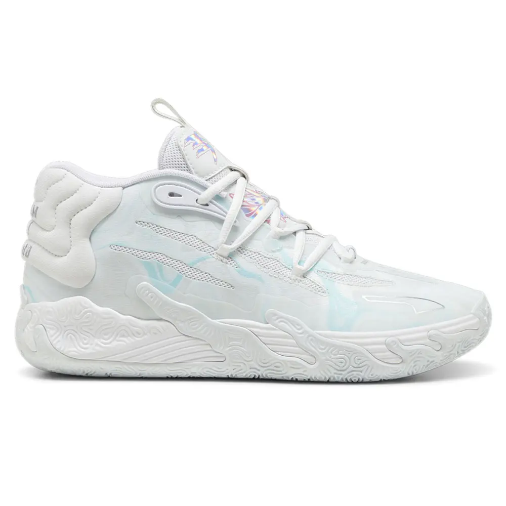 PUMA Mens Mb.03 Iridescent Basketball Sneakers Shoes - White
