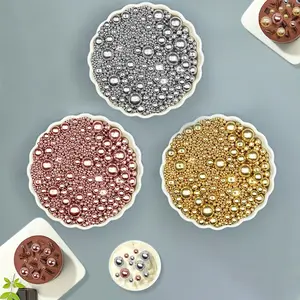 Non-Eatable Cake Decoration Beads, 85g/100g/150g Canister, Perfect for Festive Parties & Desserts, Baking Supplies, Decorative Round Balls, Bake