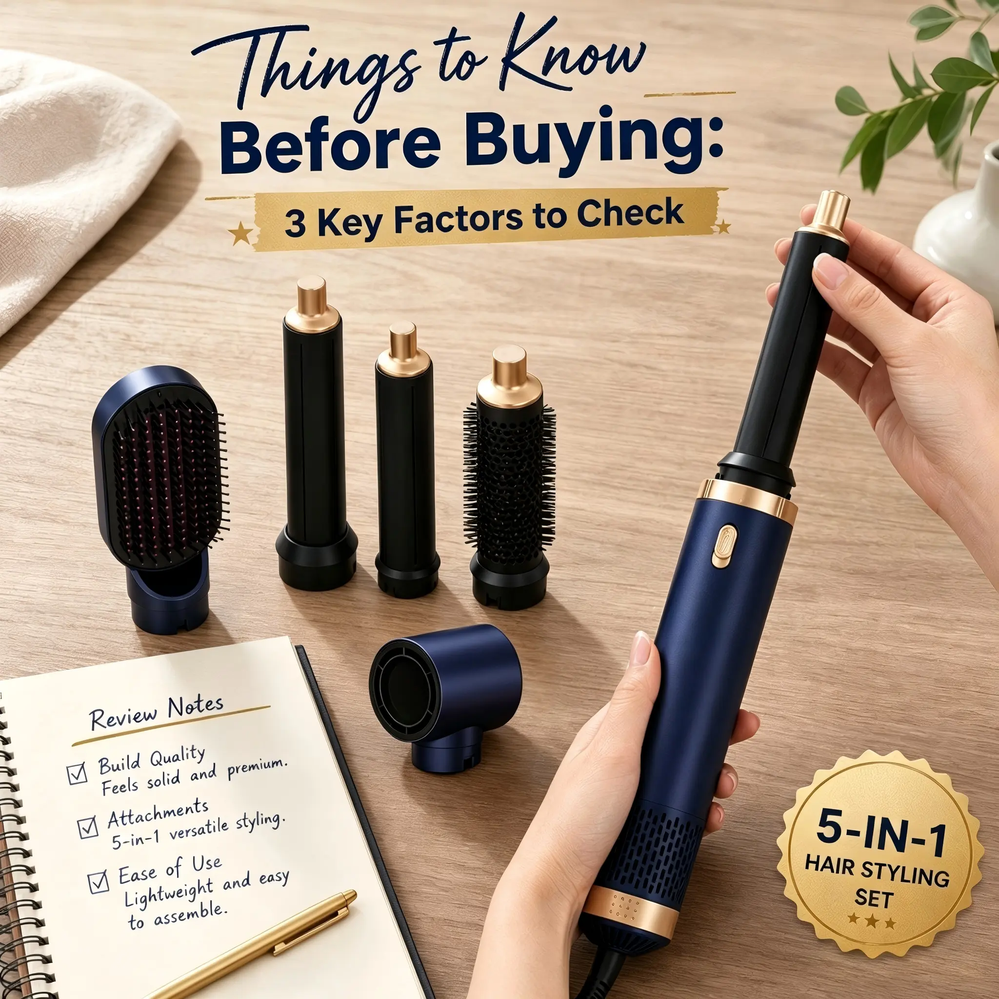Multifunctional 5-in-1 hair styling tool, air styler curling brush set, hot air brush curler, tools for straightening/curling/drying/smoothing hair, a perfect gift choice