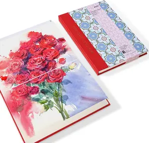 Arrtx Watercolor Sketchbook, 8.27x5.79'', 140 LB, 300 GSM, 100% Cotton Paper, Hot Press, 24 Sheets, Hardcover Watercolor Journal for Use As Travel Notebook for Artists Adults Students