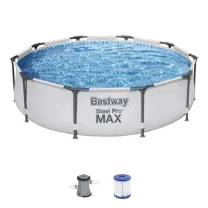 Bestway Steel Pro MAX 10'x30" Round Above Ground Outdoor Swimming Pool with Pump
