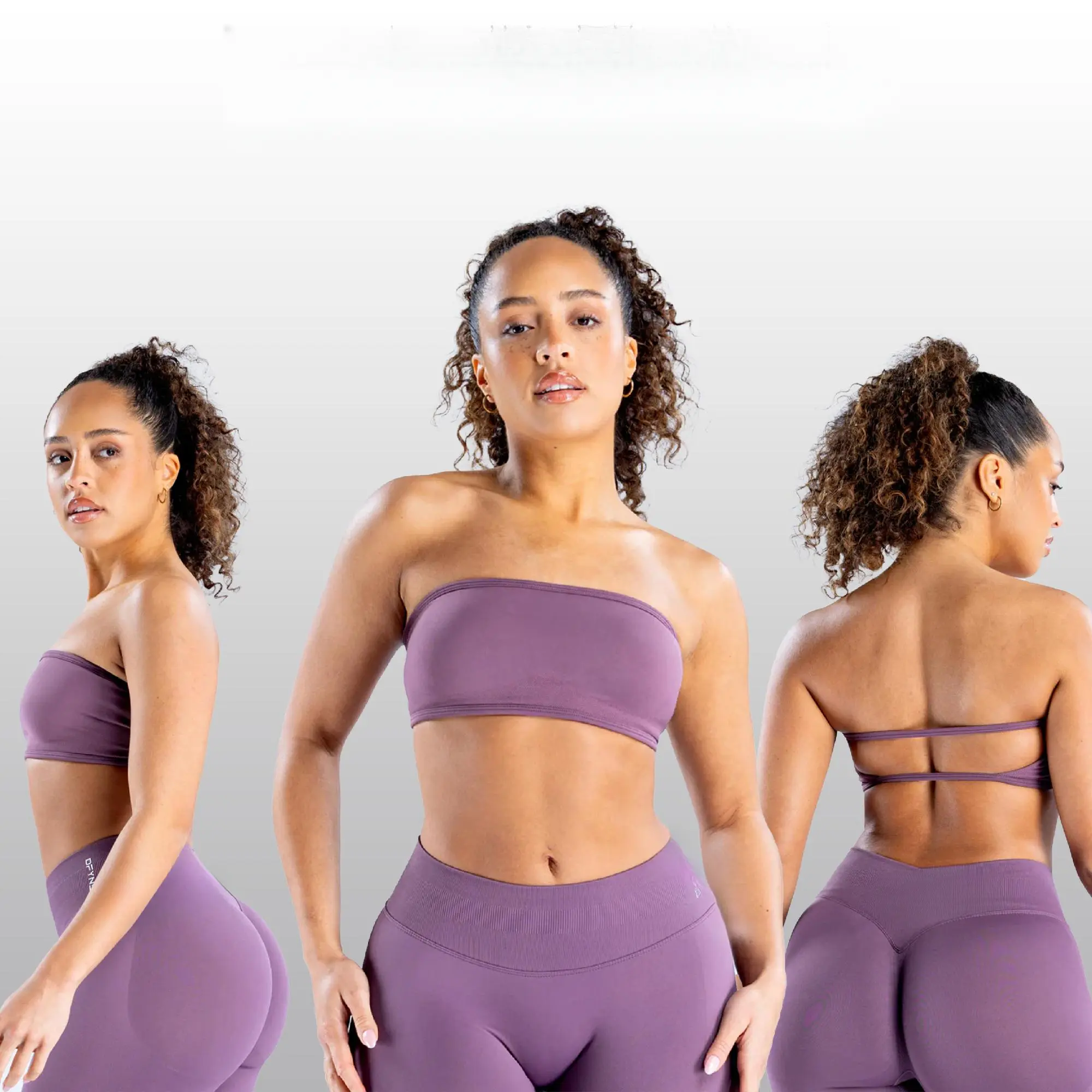 Women's Impact 2-Piece Seamless Active Wear Set - Backless Bandeau Sports Bra, High-Waisted Bottoms, Breathable Workout Attire for Gym & Running Matching Outfit, 2 Piece Sets