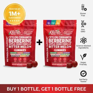 Clean Nutra BOGO | Berberine Gummies Metabolic Wellness Support & Apple Cider Vinegar Blood Sugar Gummy SugarSavior
