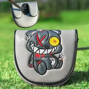 One-Eyed Bear Half-Moon Putter Cover, Durable Golf Club Protector, Cool Cartoon Style Accessory, Perfect Gift for Golf Lovers, Golf Accessories