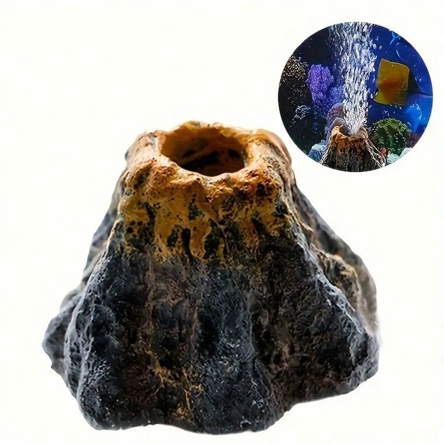 1/2 Aquarium Oxygen Bubble Maker with Volcano Stone, Abs Decorative Air Stone Oxygenation for Small Fish Tanks, No Hose or Power Needed, Aquarium Supplies