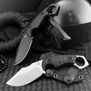 Two Different Styles Fixed Blade Knife Set with Sheath, 5cr13mov Steel Blade, Nylon Fiber Handle, Outdoor Portable Tool, Camping Fishing High Quality Wear-Resistant Tool, Portable Multipurpose Knives, Tactical Knives