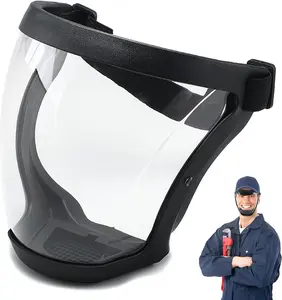 Protective Face Shield,Face Shield Mask for Woodworking,Suitable for Dust and Debris Protection,Full Face Shield for Weed Whacking,High-Definition Plastic Face Shield Mask