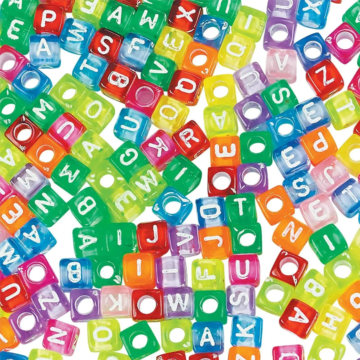 Colorful Bright Alphabet Cube Beads - 260 Pc. for Creative Projects