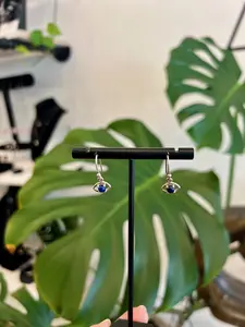 Lapis Lazuli Evil Eye Earrings .925