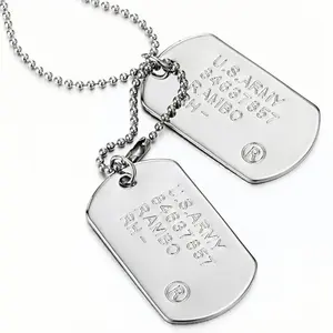 Classic Two-Pieces Mens Military Army Dog Tag Pendant Necklace with 28-Inch Ball Chain Polished Alloy Finish 10CM x 3CM Pendant 70CM Chain 45g jewelry funky, 28 In, Daily