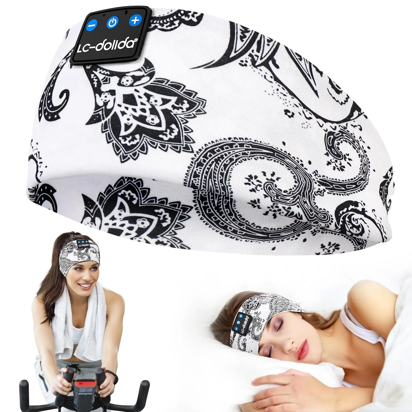 Reflective Bluetooth 5.4 Headband Headphones - Wireless Sleep Mask Headset with Electronic Earbuds, Stylish for Sports & Sleeping