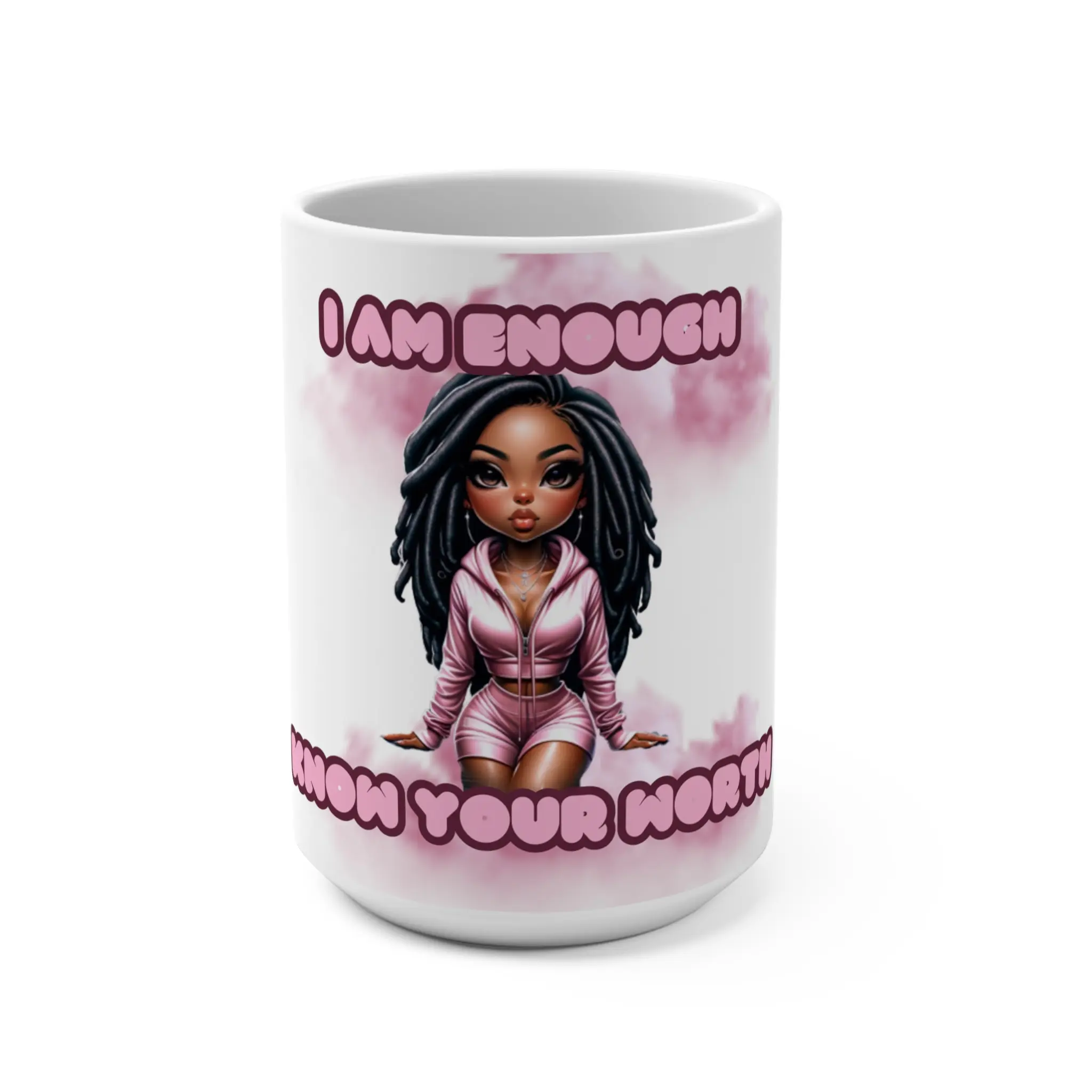 I AM Enough Accent Coffee Mug, 11oz - Inspirational Tea Cup, Positive Affirmation Drinkware, Gift for Self-Love, Motivational Quote Kitchen