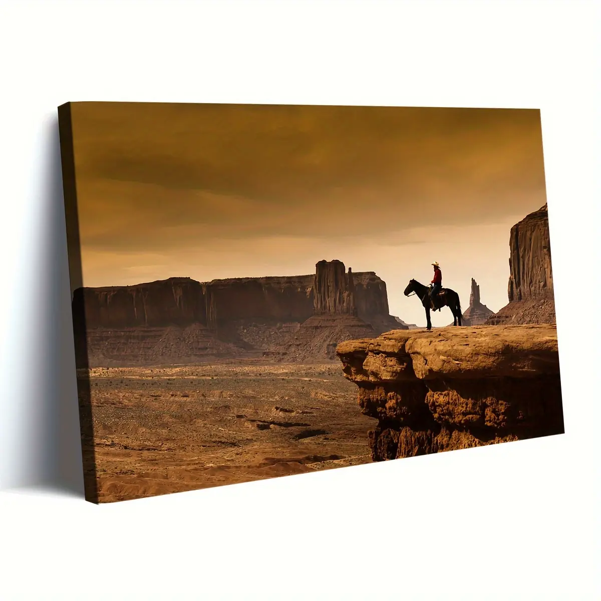 Customizable High-Resolution Western Scene Framed Art Print - 1-Piece Pine Wood Frame, Long-Lasting Indoor Home Decor for Living Room, Bedroom Wall Art Supplies Posters & Prints