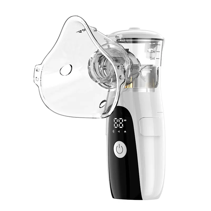 Portable Ultrasonic Nebulizer Machine - Smart Digital Display, Unisex Respiratory Aid, Travel Size Handheld with Mouthpiece + Mask for Home & On-the-Go Breathing Needs