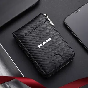 Car Driver License Case Card Holder Carbon Fibre Men's Wallet For Dodge SRT Ram Journey Charger Challenger Caliber Durang Car Accessory Auto Accessories