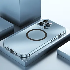 Metal Magsafe Magnetic Shockproof Metallic Phone Case Cover, Compatible with iPhone 16 Pro Max, 16, 15 Pro Max, 14 Pro Max, 13, 12