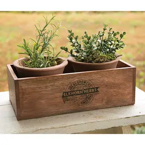 Elkhorn Herbs Planter with Two Pots