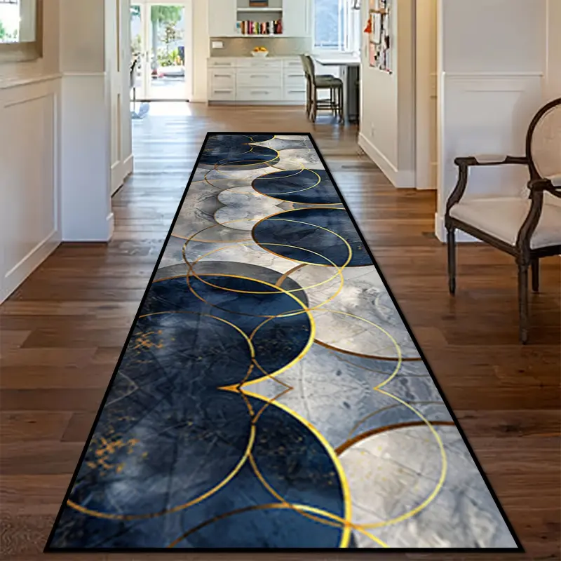 Joyfinity 1pc Velvet 3D Rectangular Light Luxury Minimalist Carpet - Machine Washable, Rubber-Backed for Hotel Corridors, Living Rooms