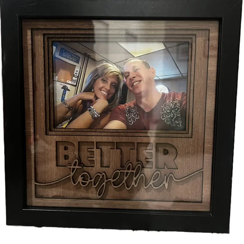 Better Together 8x8 3D Picture Frame - Unique Custom Frame for your special person or pet! Decor Gift