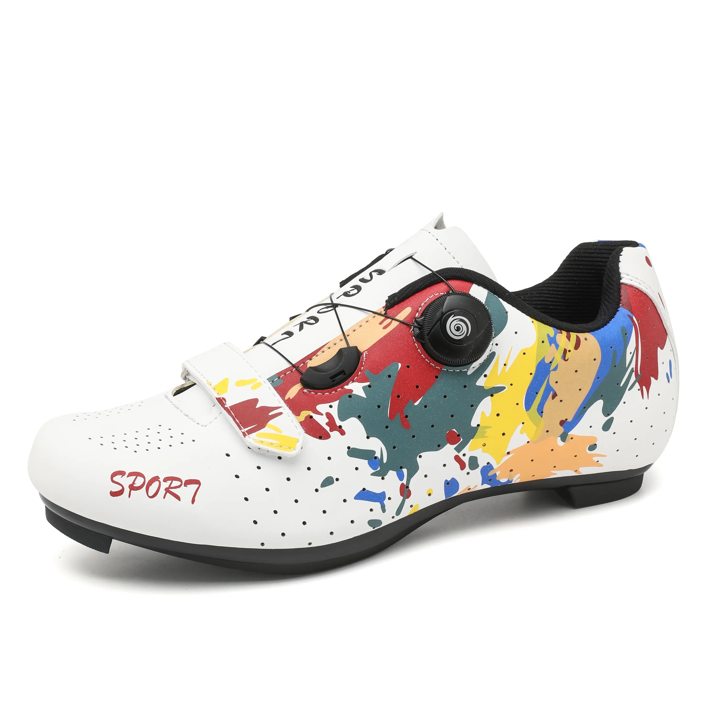 Men's Professional Cycling Shoes, SPD Cleat Compatible Sports Shoes for Clipless Pedals, Breathable Road Racing Outdoor Footwear, Cycle Shoes