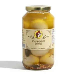 Howdy Bitez Spicy Pickled Eggs - Tangy Heat Protein-Packed Goodness Hard-Boiled Eggs in Spicy Vinegar Brine Jar 32 oz - Snacks, Flavor