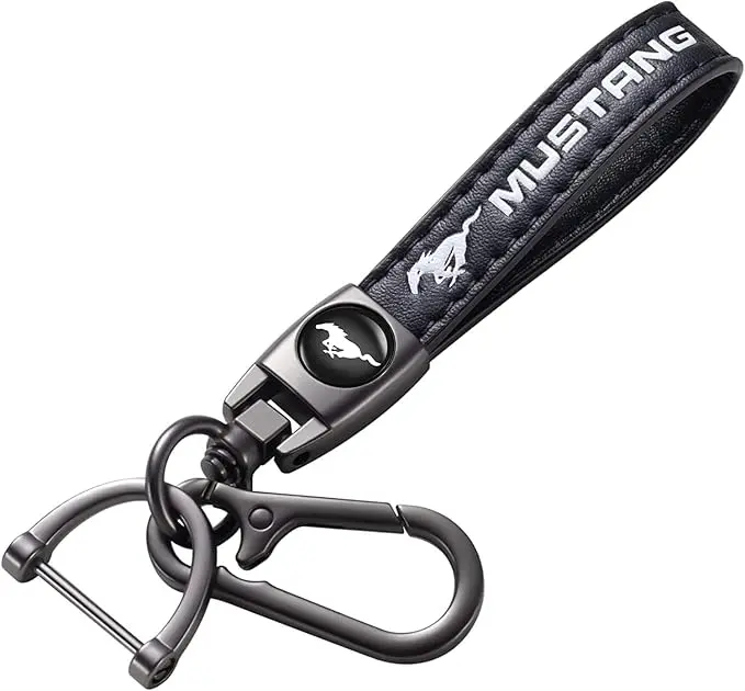 Leather Car Keychain Keyring for mustang